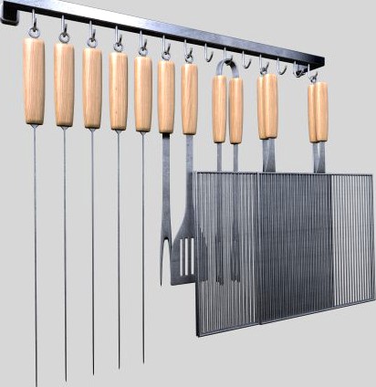 Barbecue tools 3D Model