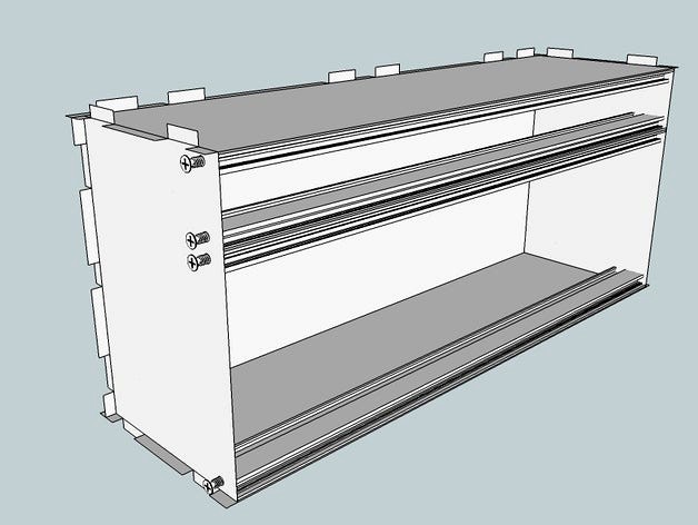 Eurorack Lasercut Case 84HP 4U 123mm by nonlinearcircuits