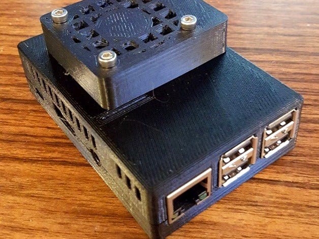 Raspberry Pi 2 or B+ Case With Fan by ElmoC