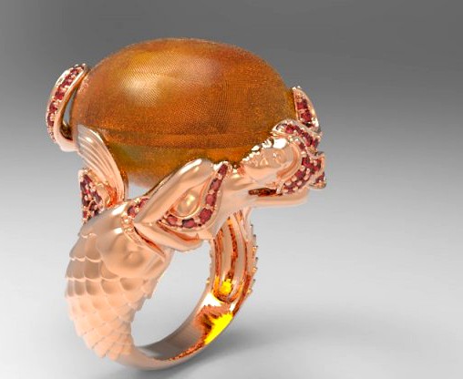 Mermaid ring 3D Model