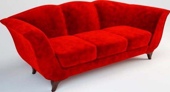 Sofa Philipp Selva 1143 Aurora red blue velvet 3D Model