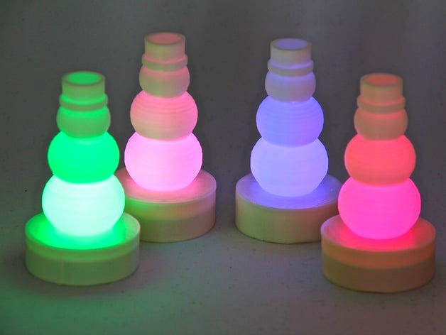 Parametric LED Tea Light Snowman Hat by jetty