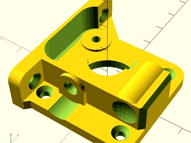 Direct Drive NEMA17 extruder block, spring loaded, fully compatible with Replicator 2X extruder lever by HenningS