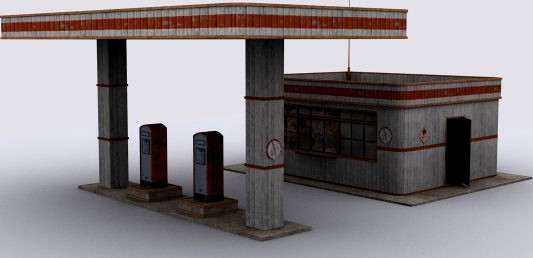 Gas station 3D Model