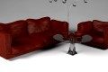 Sofa and armchair set 3D Model