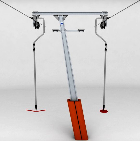 Ski lift pole rod 2 3D Model