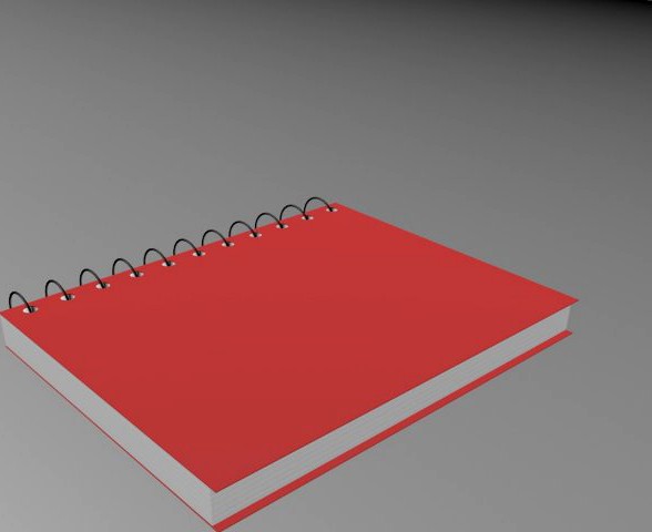 Red Notebook with 100 Pages 3D Model