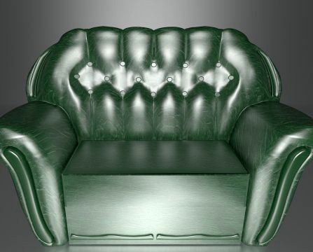 Emerald green sofa 3D Model