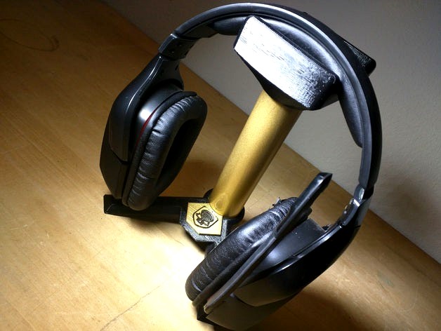 Headphone Stand - Gamer - prints w/o support - uses 1in PVC pipe by Tony_D