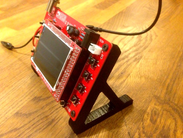 Simple stand for DSO138 oscilloscope by stuartm