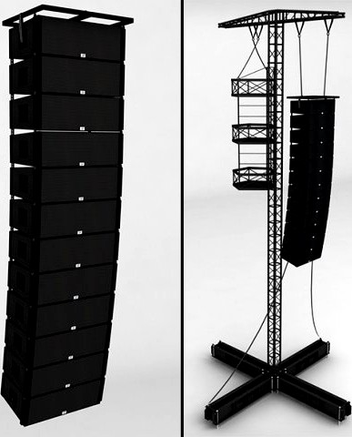 Speaker concert system scaffolding tower array 3D Model