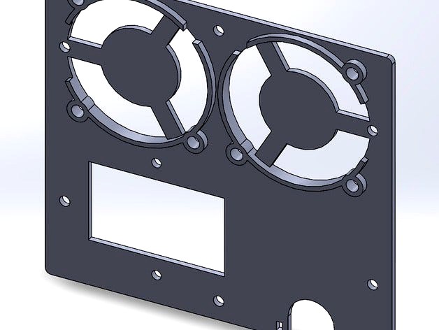 Replacement Backplate for Wanhao Duplicator i3 with dual 50mm fans by chinkel