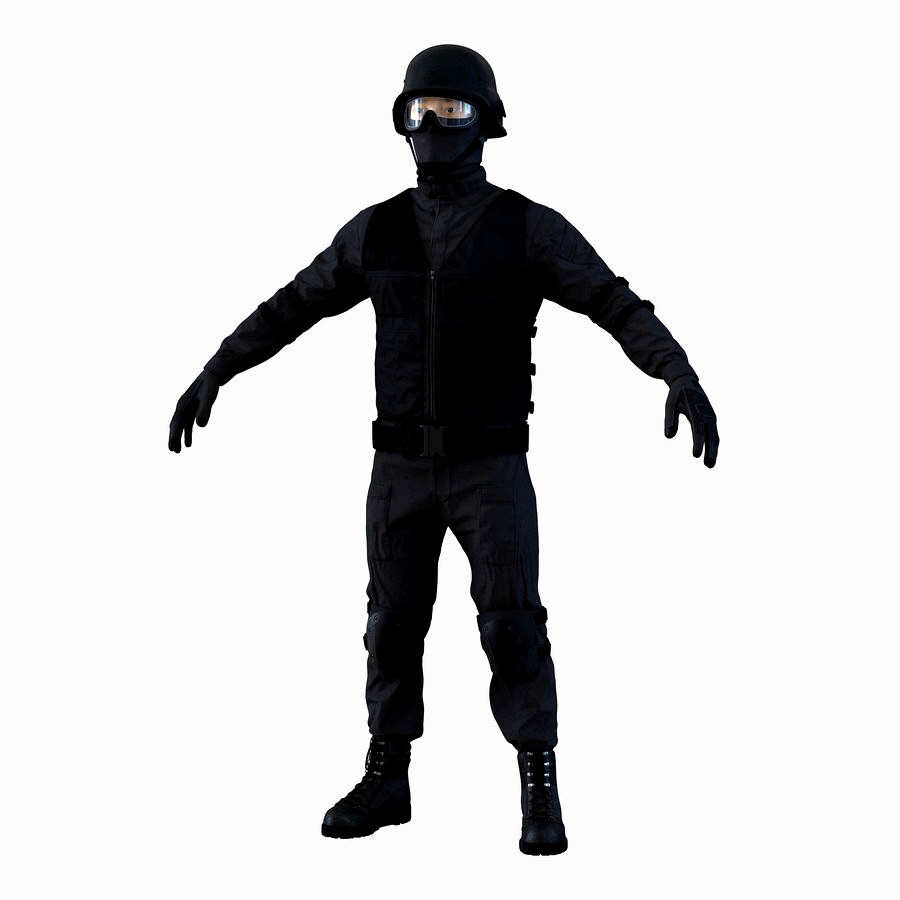 SWAT Officer Asian 2 3D Model