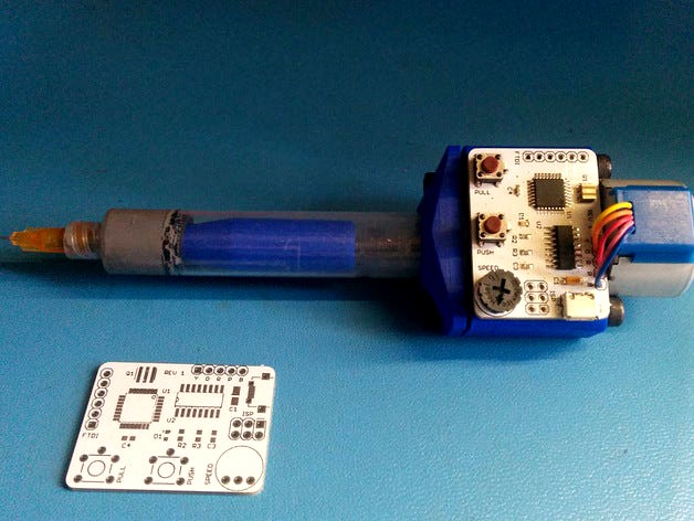 Arduino Motorized SMT Solder Paste Dispenser by zapta