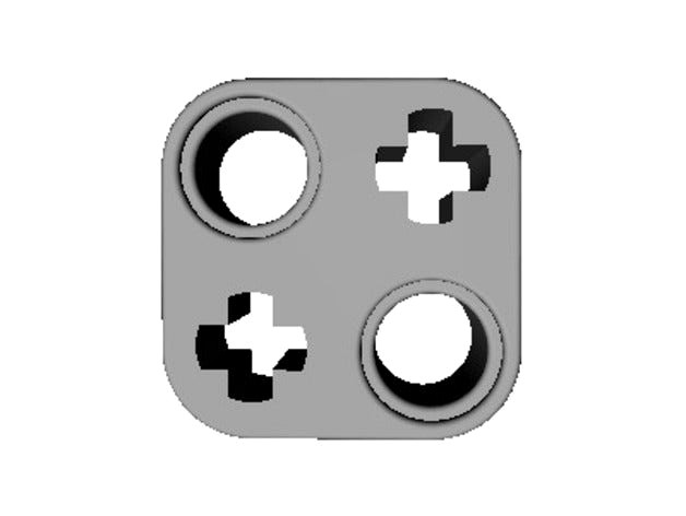 Lego Technic 2x2 Beam Alternating Axlehole and Pinhole by maxchambers3