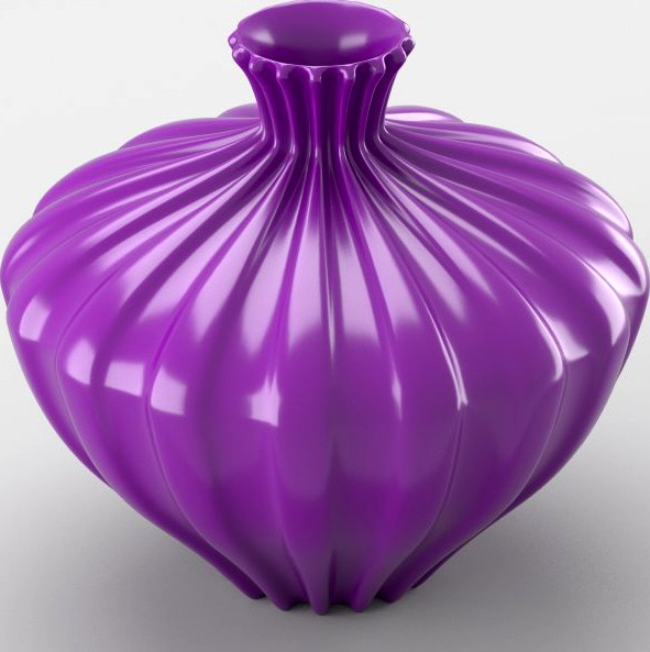 Shiny decorative vase in purple tones 3D Model