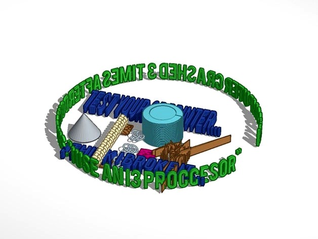 try to print this! test your 3d printer!! by 9third