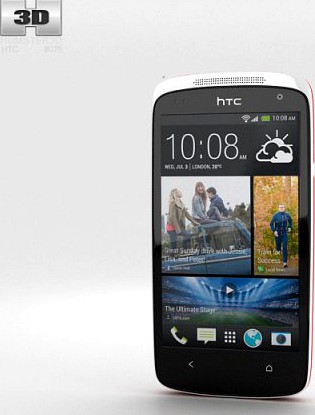 HTC Desire 500 Passion Red 3D Model