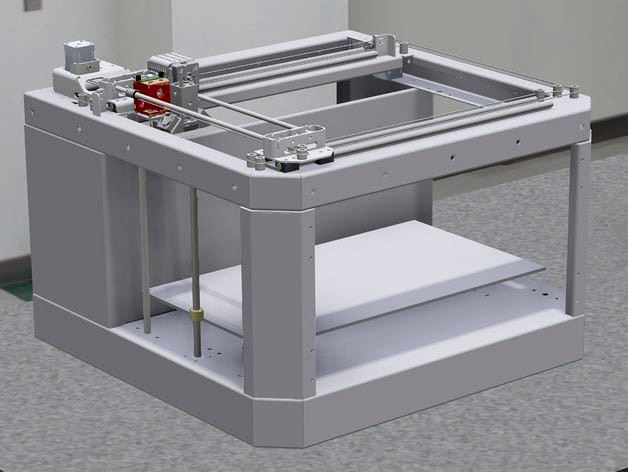 Larger Ultimaker 3D Printer with wire rope instead of belts by carljones