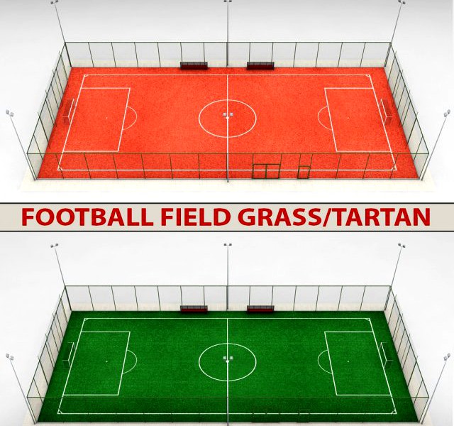 Football soccer stadium field 3D Model