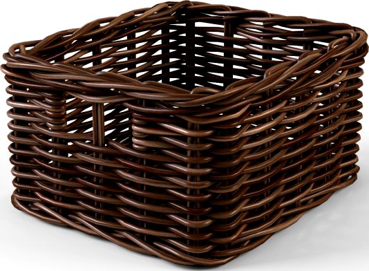 Wicker Basket Ikea Byholma 1 Brown 3D Model