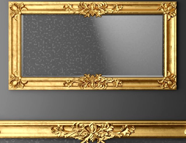 Baroque frame mirror 3D Model
