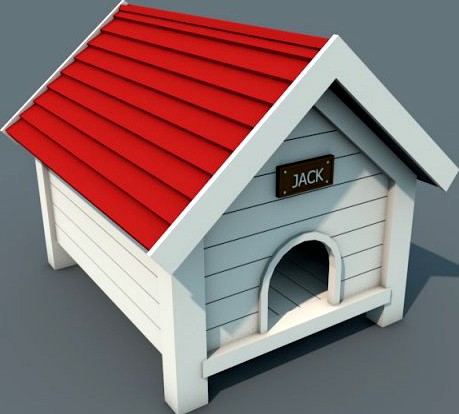 Low Poly Doghouse 3D Model