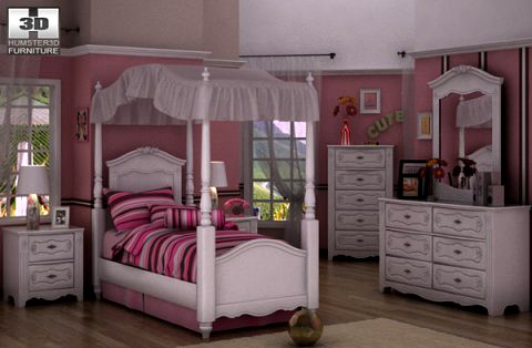 Ashley Exquisite Bedroom Set 3D Model