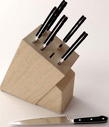 Knife Block v2 3D Model