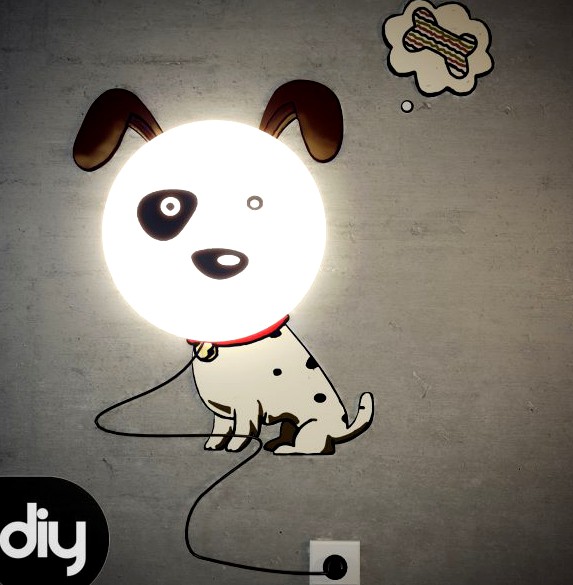 DIY Dog Decorative Light Lamp 3D Model