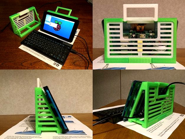 DISPLAY STAND FRAME for Pimoroni's Raspberry Pi Official 7inch TouchScreen case by n602