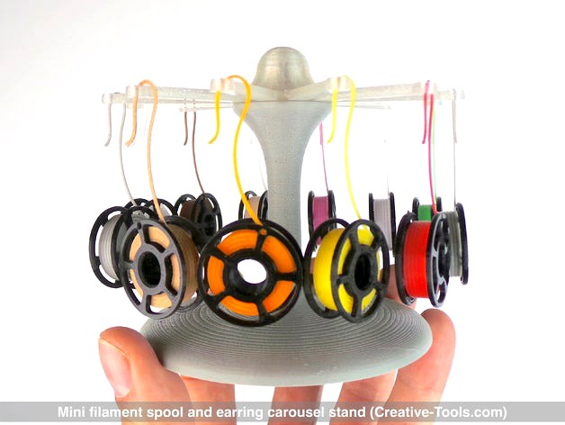 Mini filament spool and earring carousel stand by CreativeTools