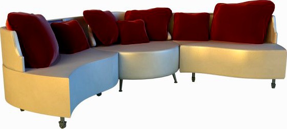 Sofa luxury leather folding 3D Model