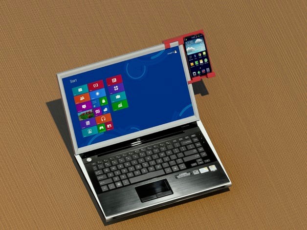 Laptop smartphone holder by alavanimation