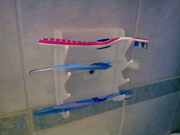 Lasercut toothbrush stand and rack by Arthurist