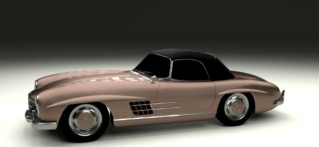 Mercedes 300SL Roadster Top Up 3D Model