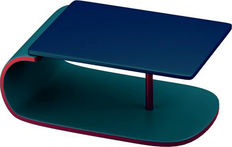 Modern table in greenblue with addition of red 3D Model