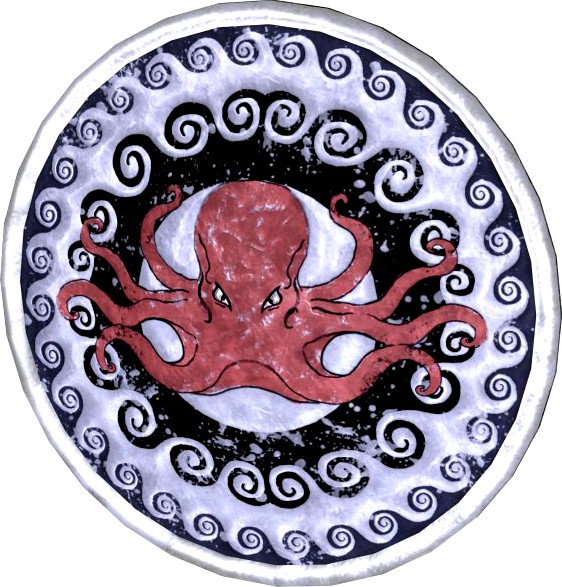 Octopus decorated shield 3D Model