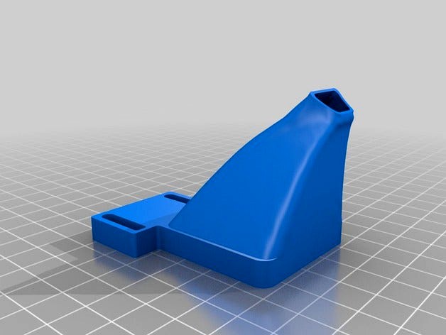 Lulzbot TAZ Extended / Adjustable Nozzle Fan Duct for e3D / hexagon hot ends by SuperSolid_3D