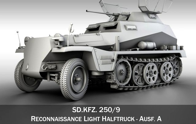 SDKFZ 250 Reconnaissance Vehicle 3D Model