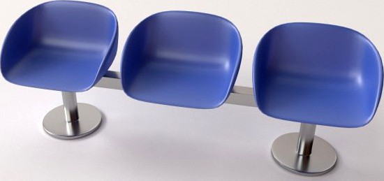 Waiting Room Benches 3D Model