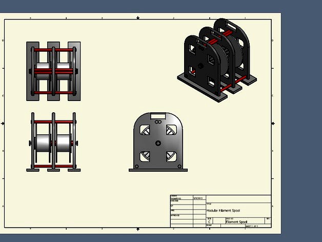 Modular, Printable Filament Spool by Nickefth61