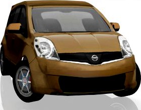 Nissan Note Lowpoly 3D Model