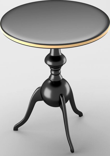 Decorative table in chrome and gold 3D Model