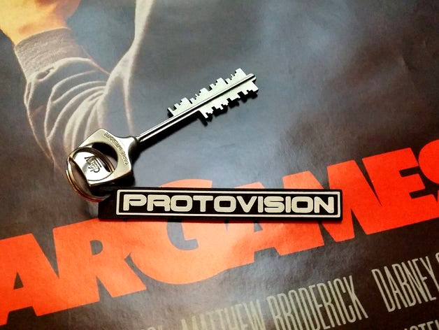 PROTOVISION logo (keychain and plate) by LITHINES