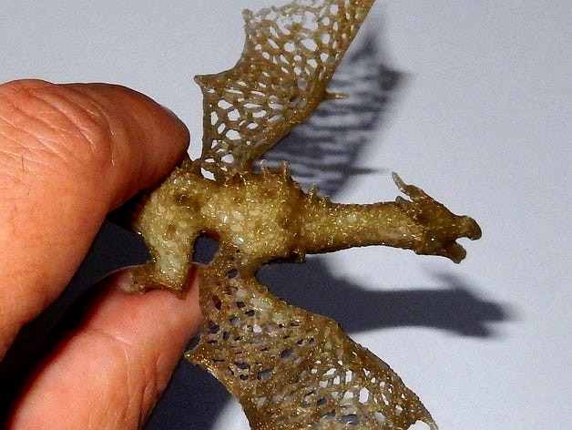 Dragon with a circle in style Voronoi  by 3DDEDCLUB