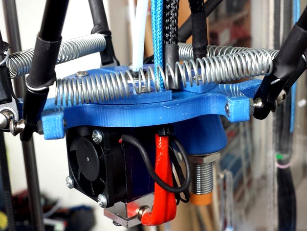 Reprap Rostock Modded parts - Bed probe carriage - Long Idlers - Belt tension - Ball links - E3D hot end - LJ12A3-4-Z/BY by sailorpete