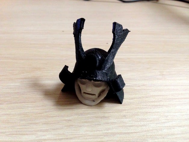 Tinkerplay Samurai head for dual material printing by gpvillamil