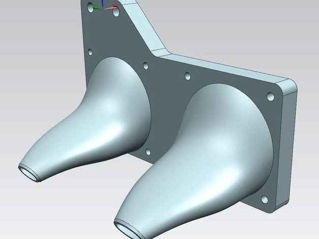 Lulzbot dual extruder double fan mount by jmillerid