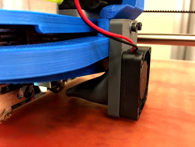 Lulzbot dual extruder fan mount by jmillerid